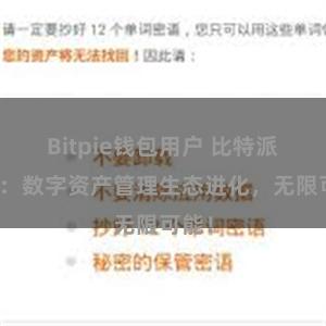 Bitpie钱包用户 比特派钱包：数字资产管理生态进化，无限可能！