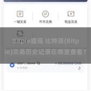 Bitpie提现 比特派(Bitpie)交易历史记录在哪里查看？