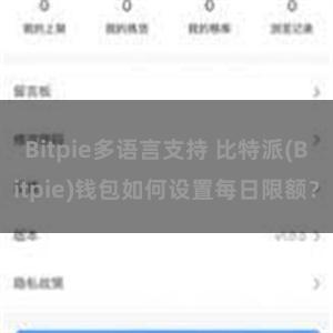 Bitpie多语言支持 比特派(Bitpie)钱包如何设置每日限额？