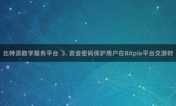 比特派数字服务平台  3. 资金密码保护用户在Bitpie平台交游时